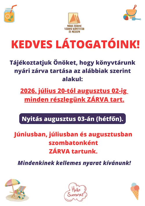Nyári zárva tartás